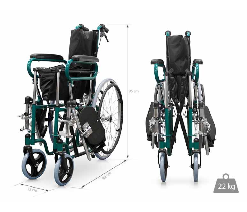 Scaun cu rotile cu tetieră și suport pentru picioare