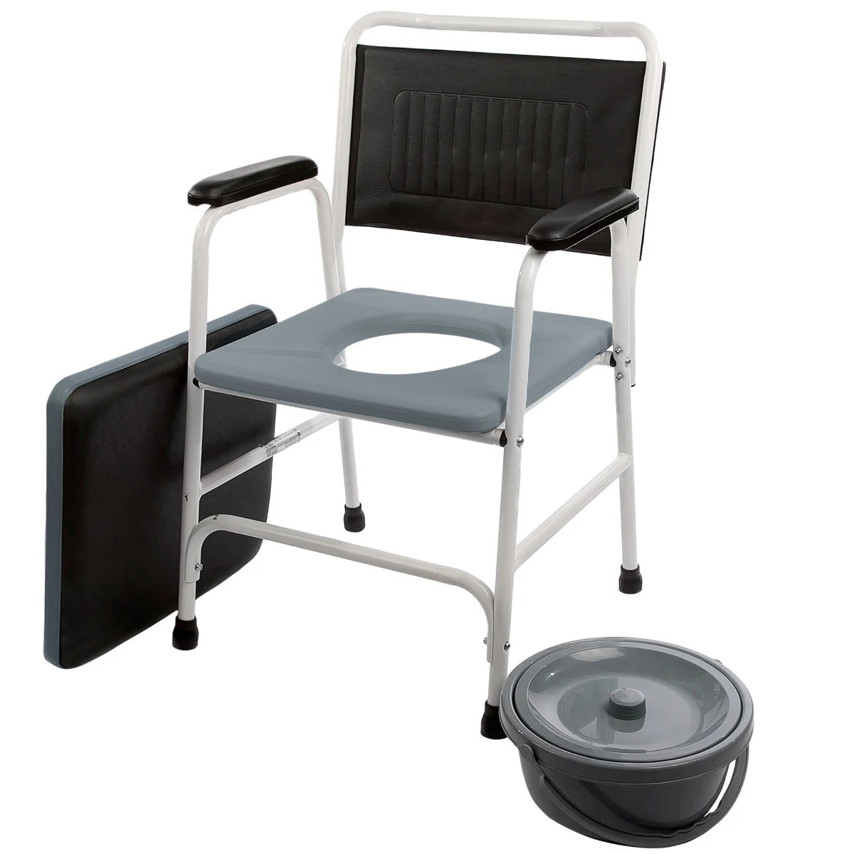 Scaun cu vas WC / toaleta, Kid-Man 02-7020, negru + alb, 51 x 47 x 84 cm