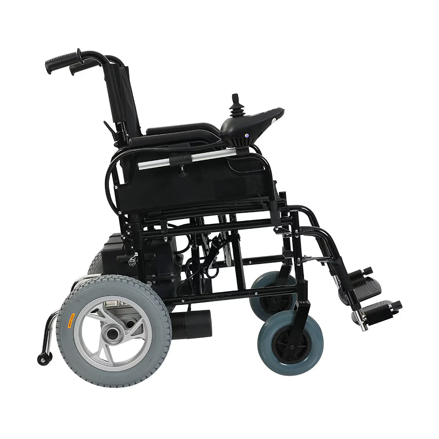 Scaun cu rotile electric KaradenizMed JT-100, pliabil, manere rabatabile, negru