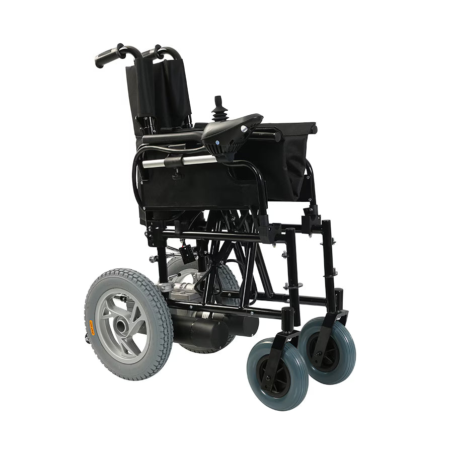 Scaun cu rotile electric KaradenizMed JT-100, pliabil, manere rabatabile, negru