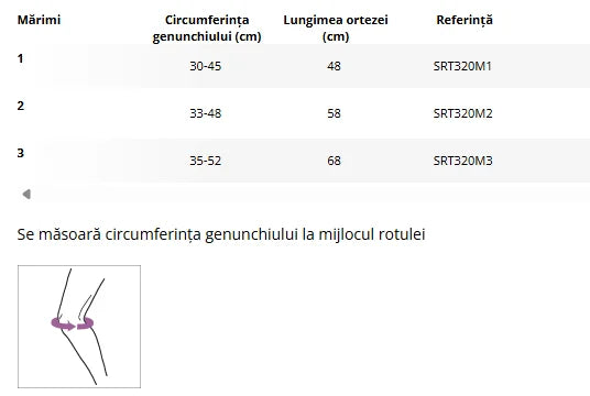 Triamed Orteza fixa pentru genunchi, SRT320
