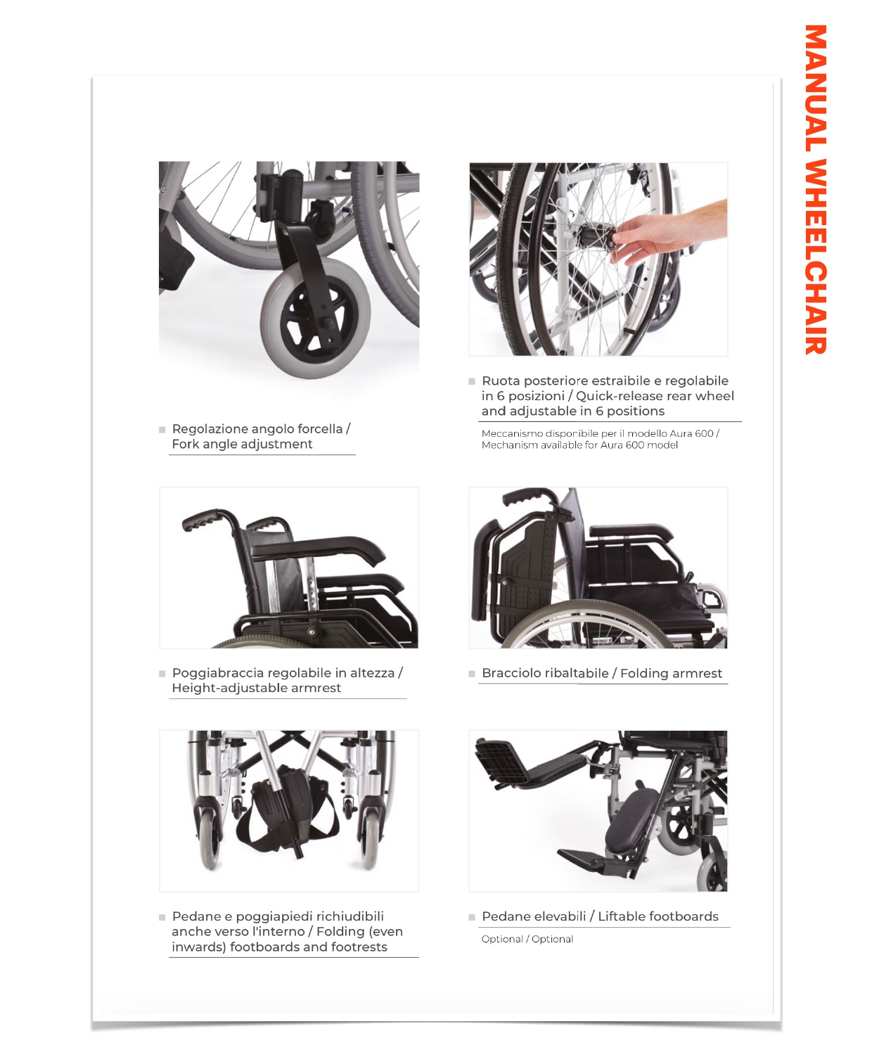 Scaun cu rotile ușor pentru transport ANTANO GROUP - AURA 300