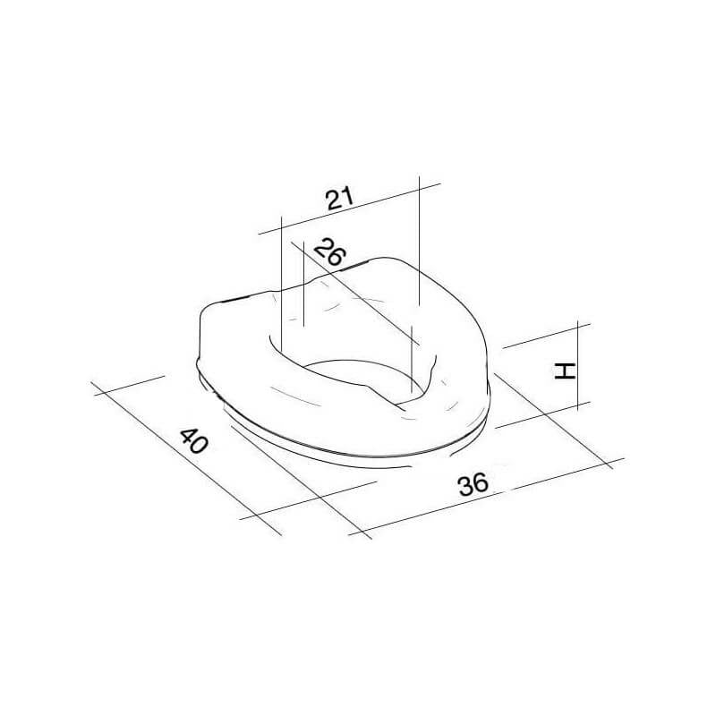 Inaltator pentru vas wc cu clips si capac, inaltime 11 cm, GM2