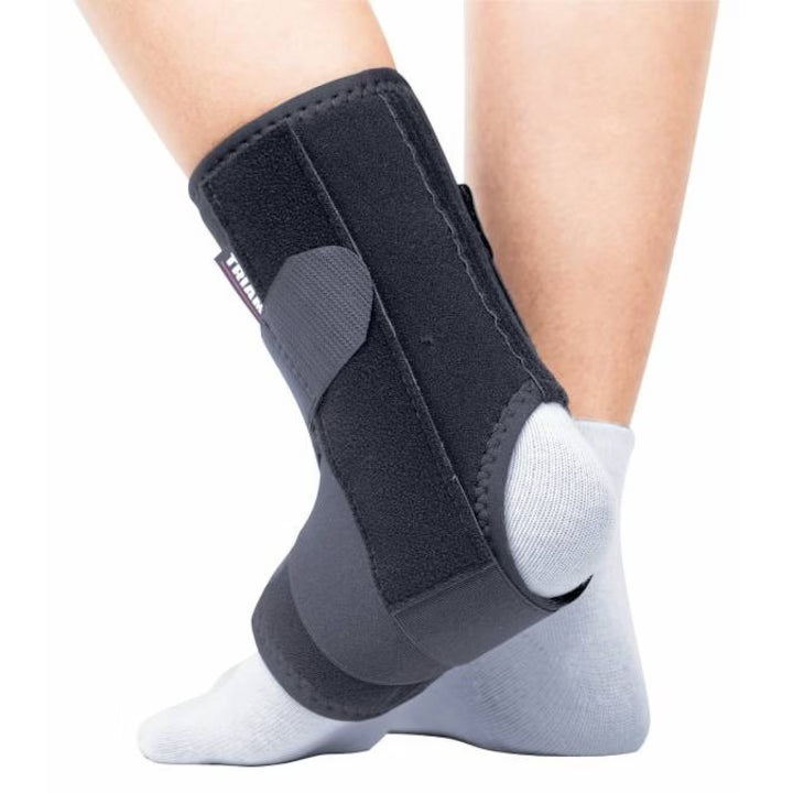 Orteza de glezna mobila cu suport elastic, pentru copii, Triamed Malleofix Plus Junior, SRT331, Universal, Negru