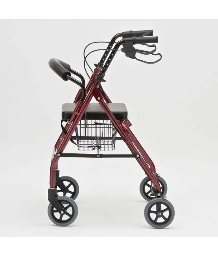Rolator pliabil cu 4 roti, frana, scaun si cos, din otel Dr. Happy JL966LH