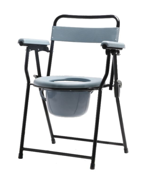 Scaun cu oala de noapte tip WC de camera pliabil, cadru otel, Rx899